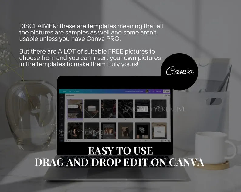 700 Dark Aesthetic Instagram Templates | Canva Post & Story Bundle | Editable Black Social Media Templates for Entrepreneurs, Influencers & Creatives