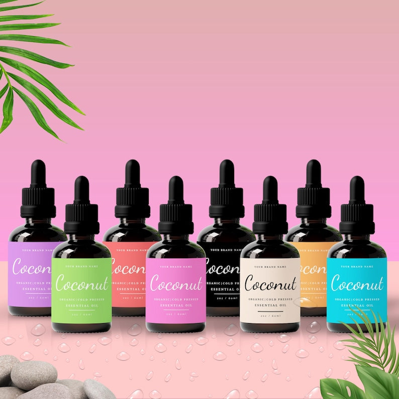 Editable Cosmetic Label Templates | Canva Label Design for Skincare, Essential Oils, Bath & Body | Digital Branding & Packaging Design